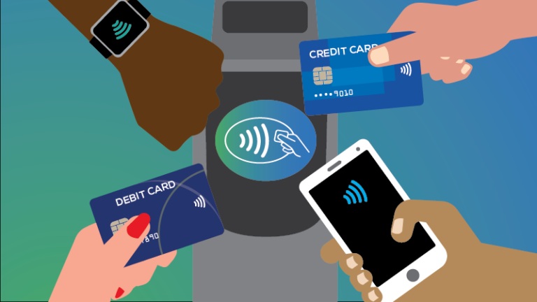 KaChing TapNGo NFC payment terminal accepting contactless card tap